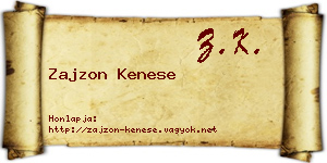 Zajzon Kenese névjegykártya